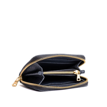 Night Owl | Small leather wallet with zipper and PLG logo