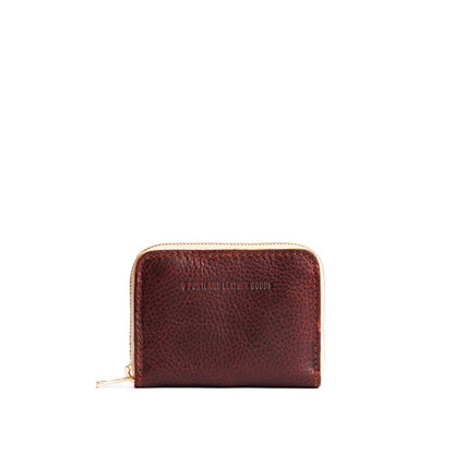 Cinnamon Bear | Small leather wallet with zipper and PLG logo