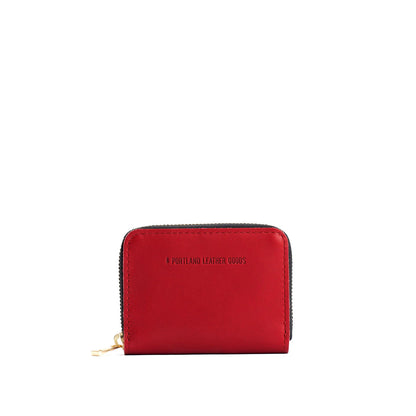Ruby | Small leather wallet with zipper and PLG logo