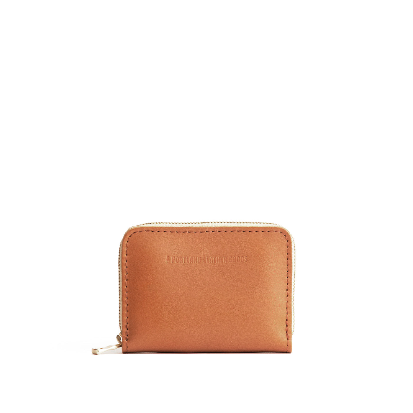 Biscuit | Small leather wallet with zipper and PLG logo