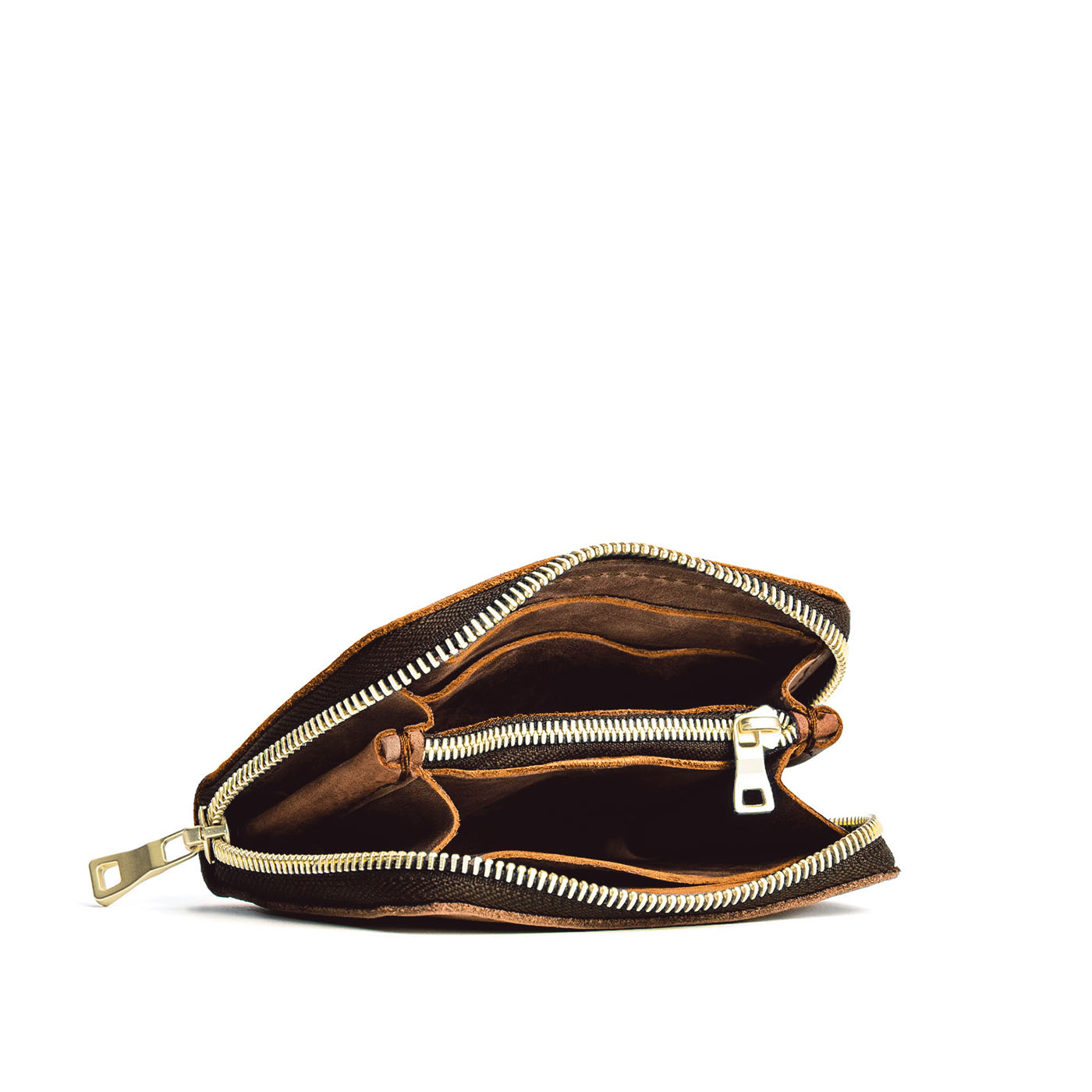 Canyon | Small leather wallet with zipper open