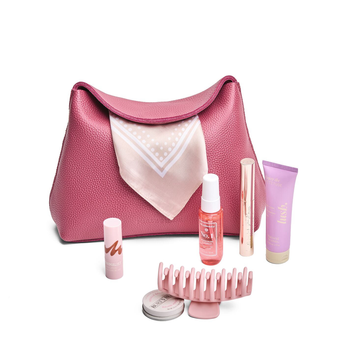 Wild Rose | Leather pouch with a folded magnetic closure