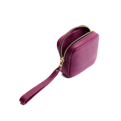 Iris | Square shaped small zip pouch with wristlet
