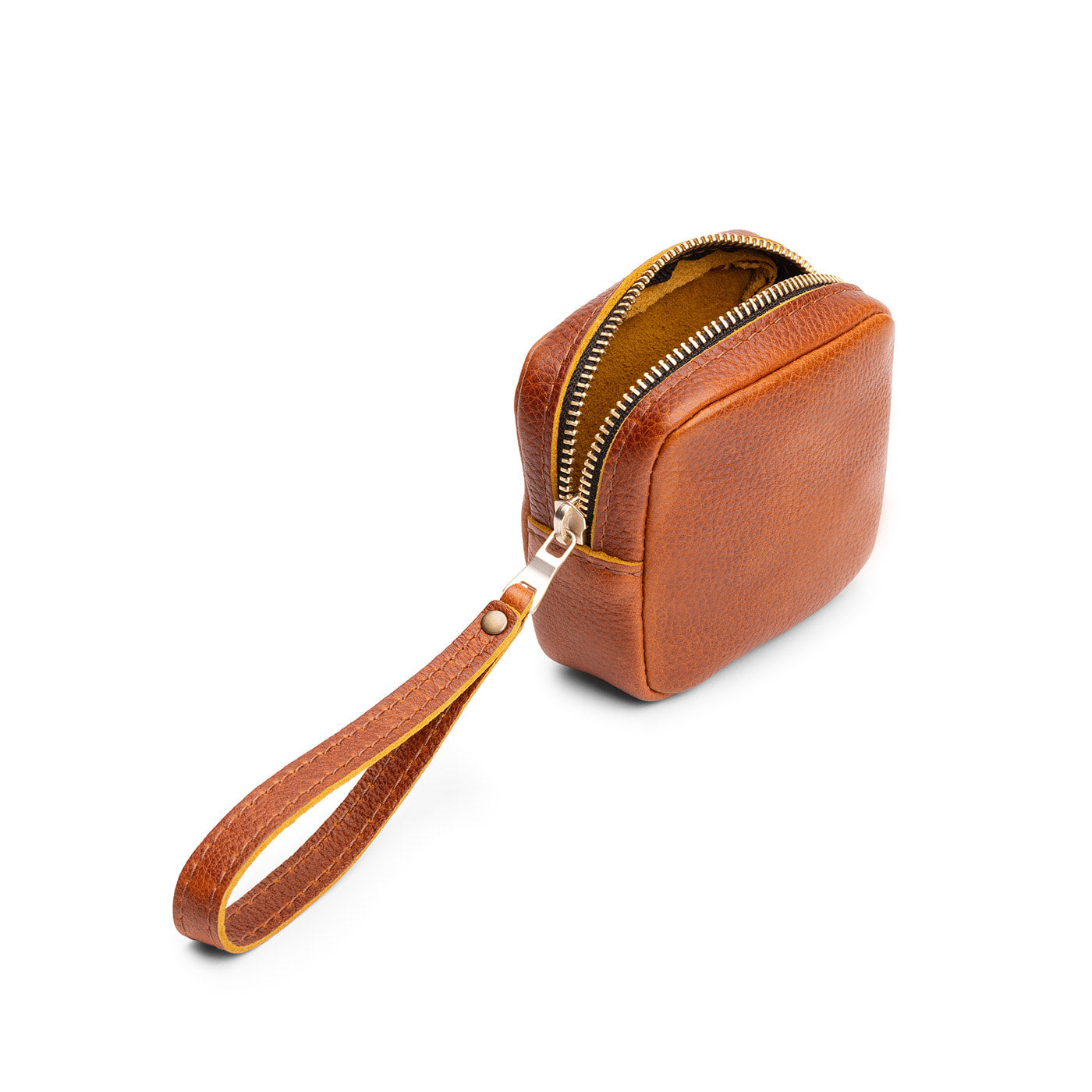 Sienna | Square shaped small zip pouch with wristlet