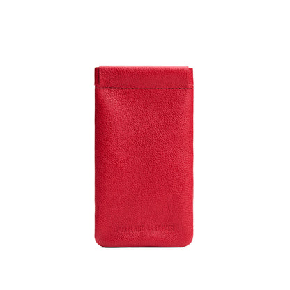 Cherry | Leather glasses case with hidden metal spring closure