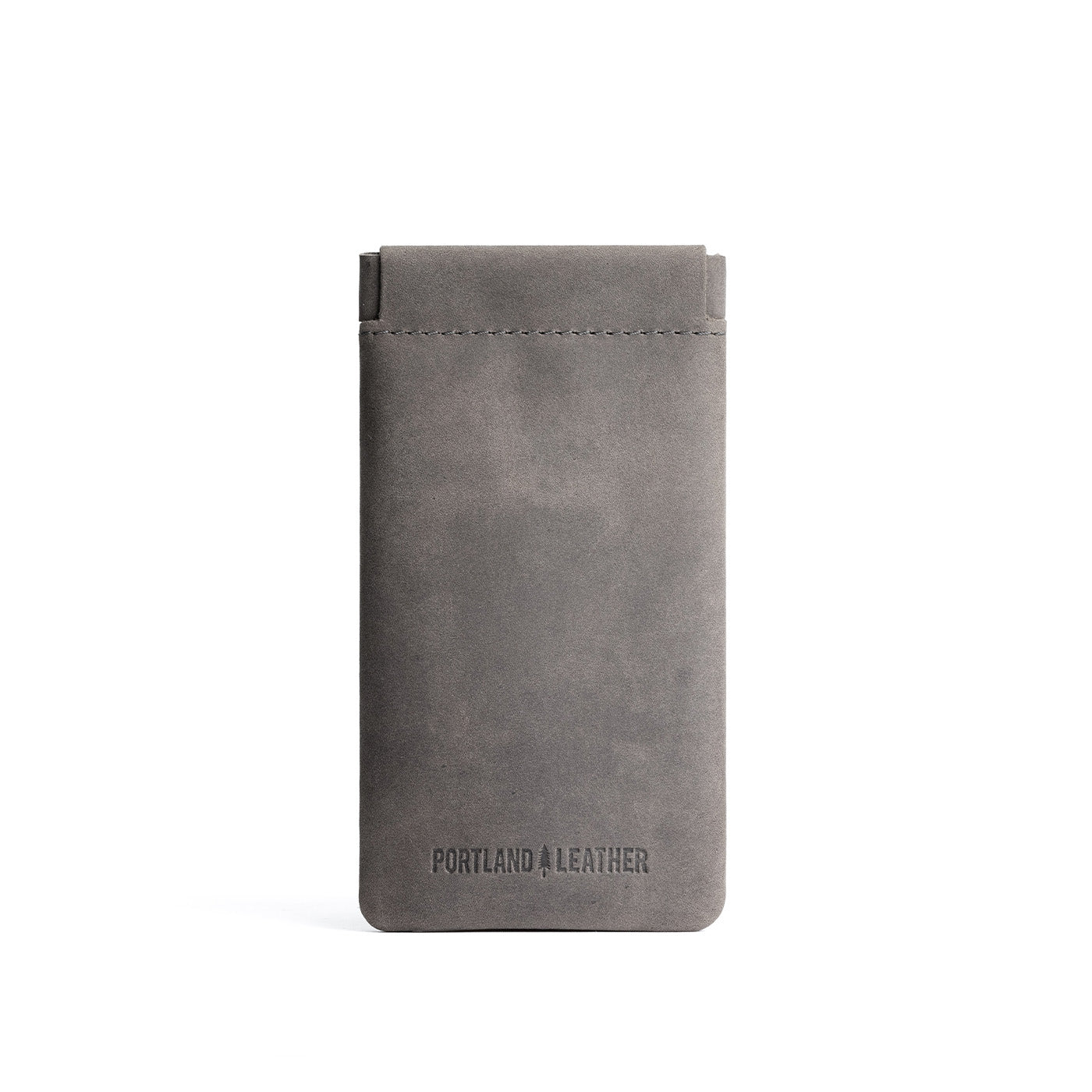Groupie Grey | Leather glasses case with hidden metal spring closure