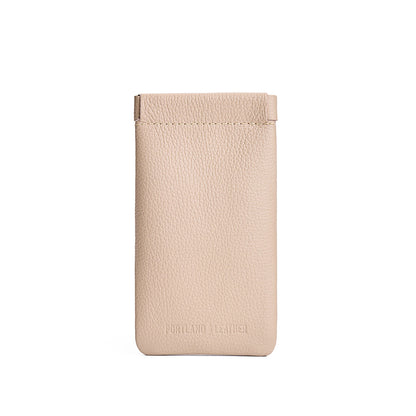 Oatmilk | Leather glasses case with hidden metal spring closure