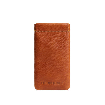 Sienna | Leather glasses case with hidden metal spring closure