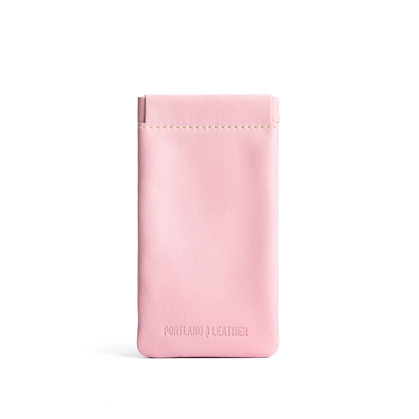 Vintage Pink | Leather glasses case with hidden metal spring closure