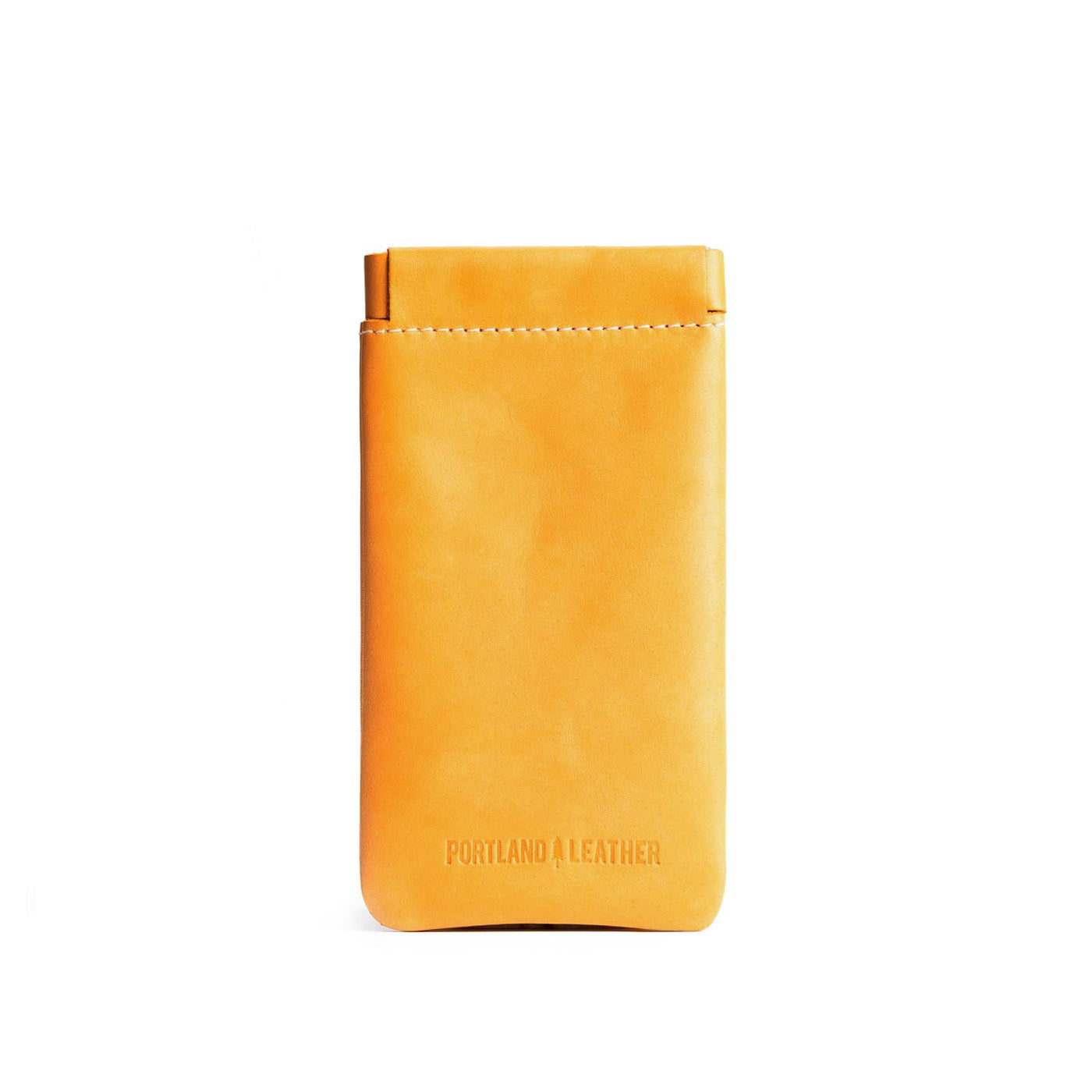 Sunflower | Leather glasses case with hidden metal spring closure