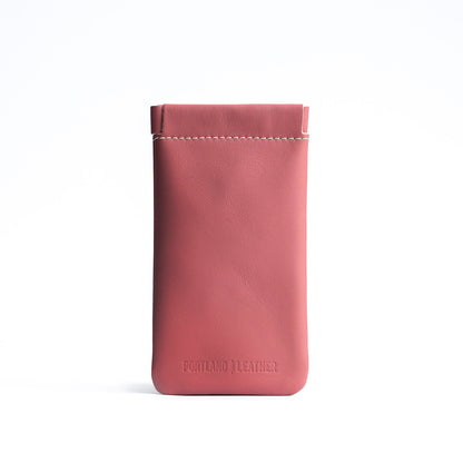Begonia | Leather glasses case with hidden metal spring closure