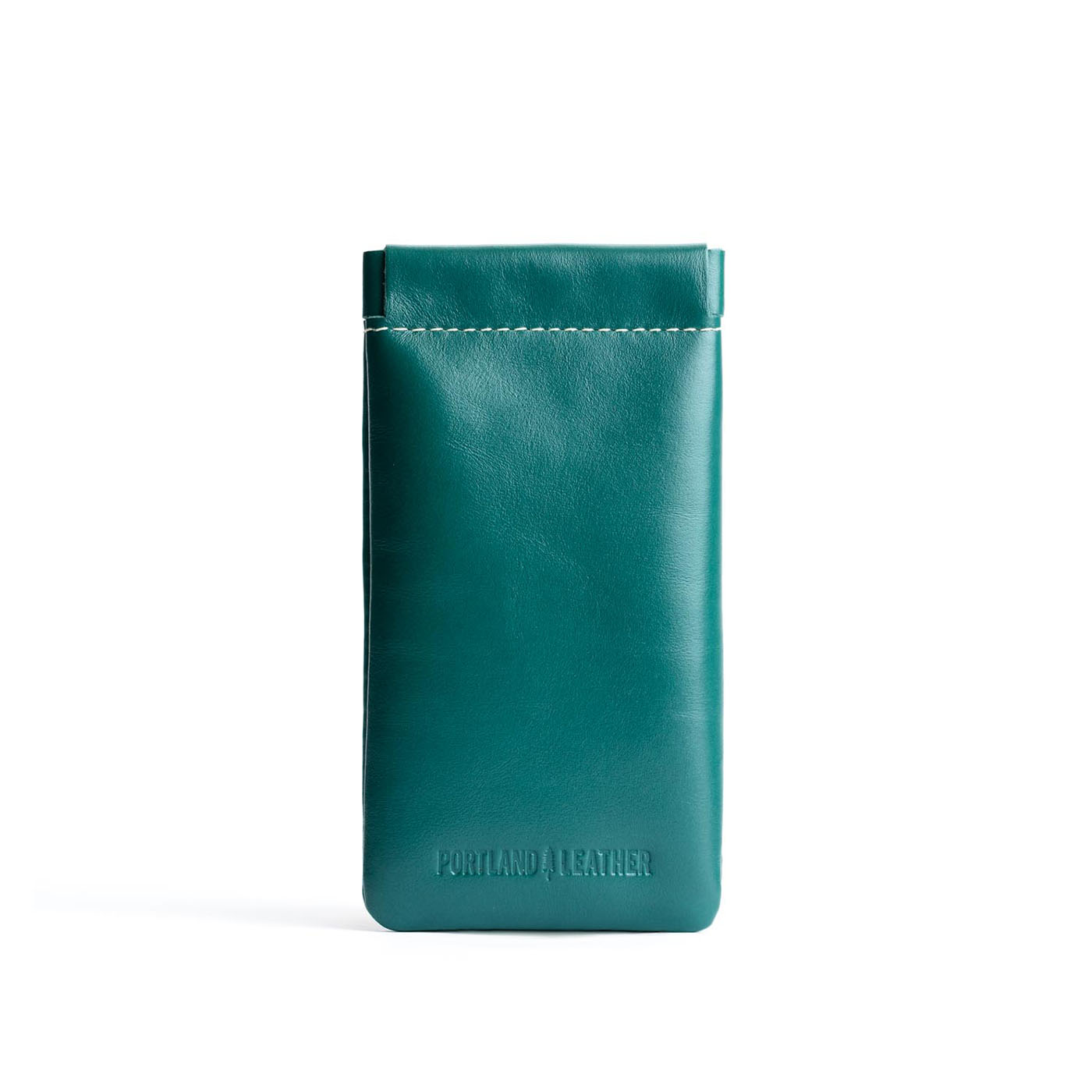 Peacock | Leather glasses case with hidden metal spring closure