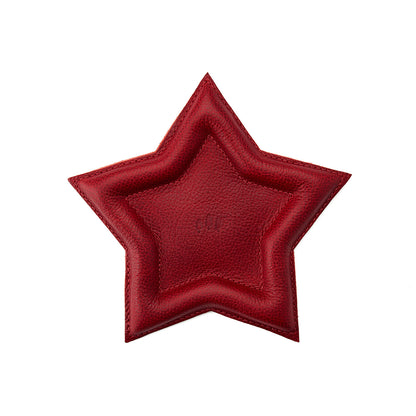 Chili Red | Star shaped leather tray with stuffed edges
