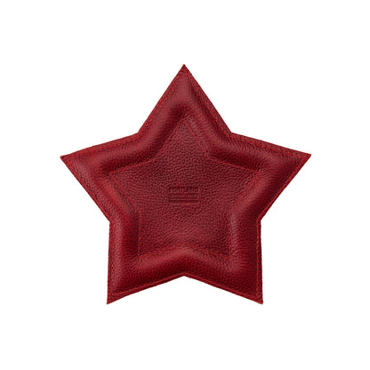 Chili Red | Star shaped leather tray with stuffed edges