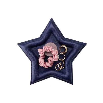 Cobalt | Star shaped leather tray with stuffed edges