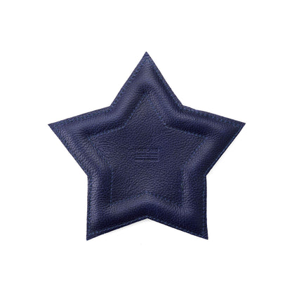 Cobalt | Star shaped leather tray with stuffed edges