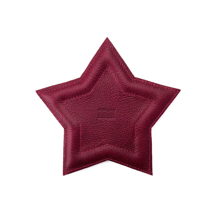 Orchid | Star shaped leather tray with stuffed edges