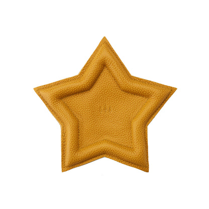 Sunshine | Star shaped leather tray with stuffed edges