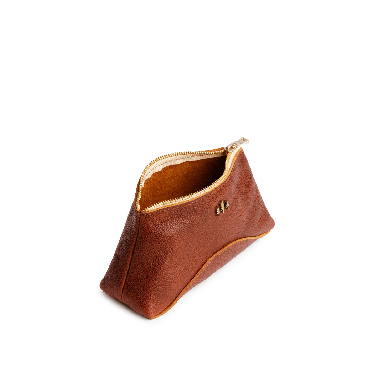Nutmeg | Rectangular makeup bag pouch with top zipper