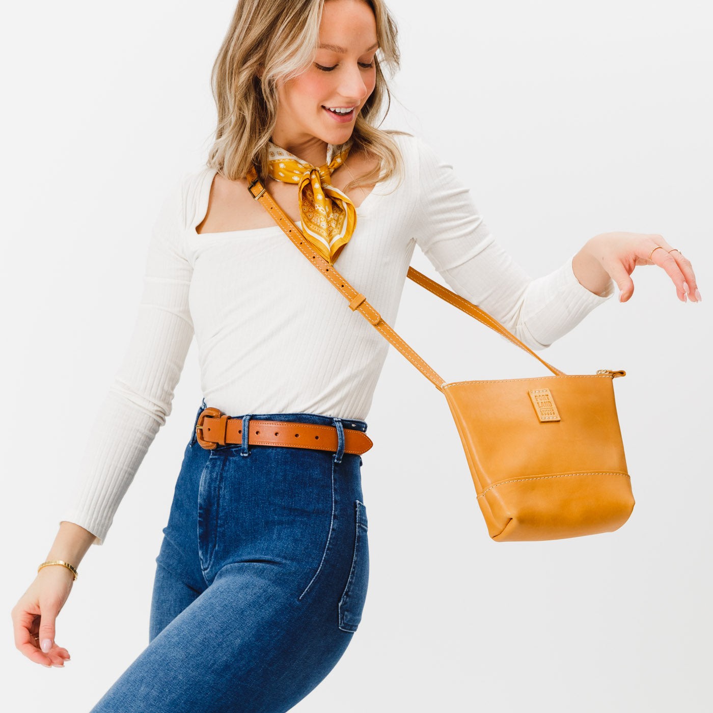 Sunflower | Small rectangular crossbody purse with top zipper and interior pocket