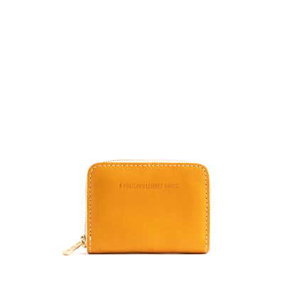 Sunflower | Small leather wallet with zipper and PLG logo