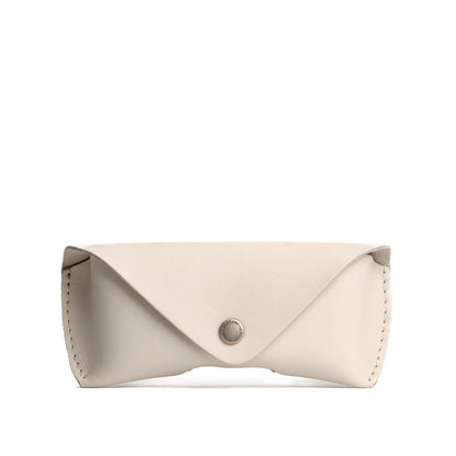 Bone | Leather sunglasses case with snap closure