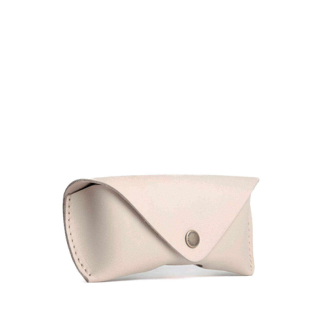 Bone | Leather sunglasses case with snap closure