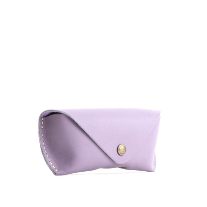 Lavender | Leather sunglasses case with snap closure