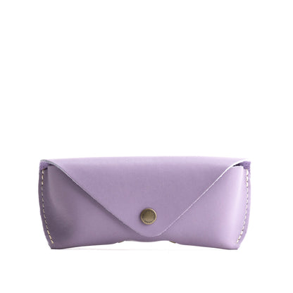 Lavender | Leather sunglasses case with snap closure