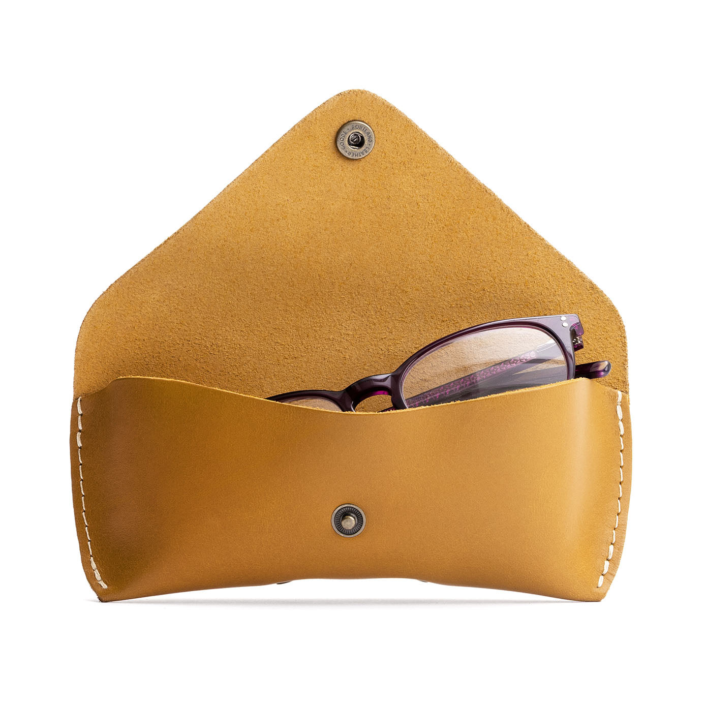 Mango | Leather sunglasses case with snap closure