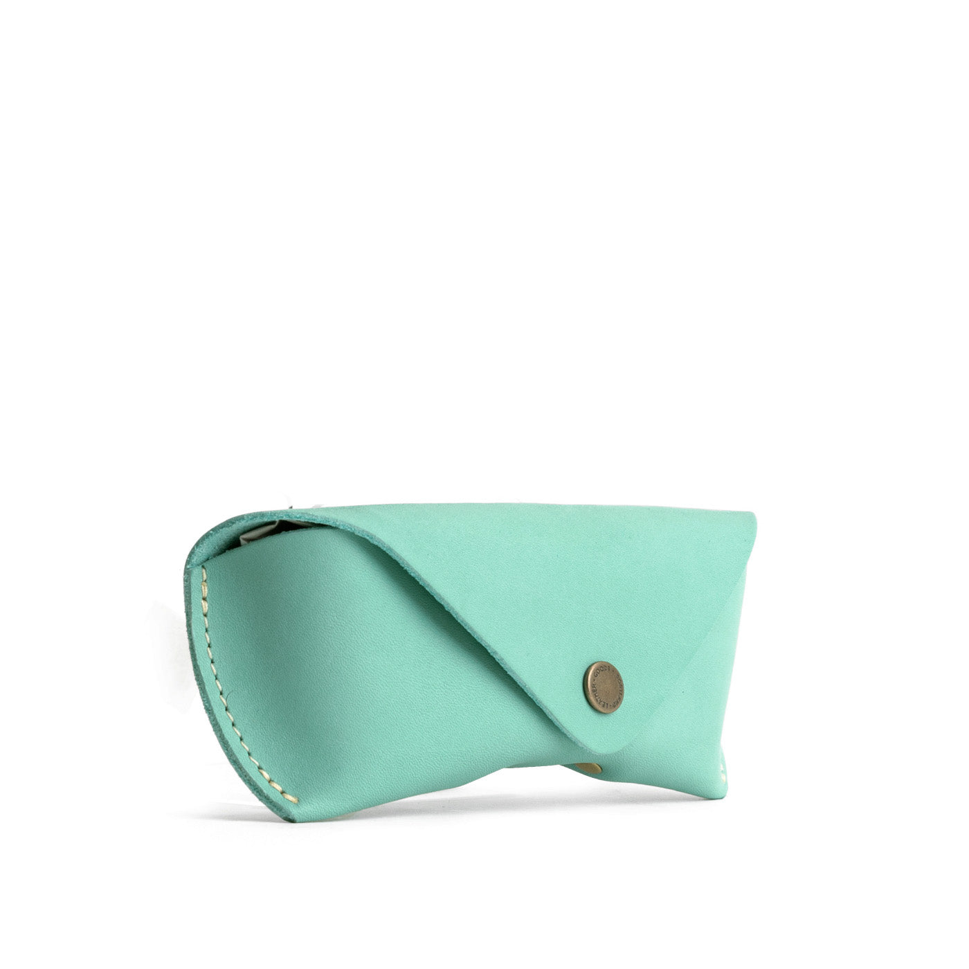 Mint | Leather sunglasses case with snap closure