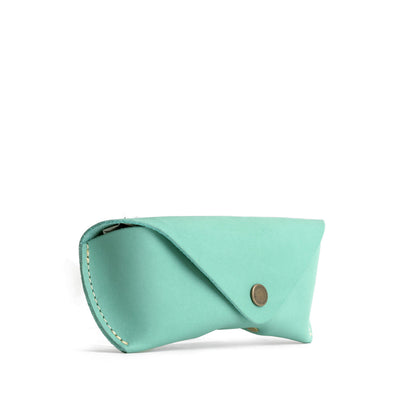 Mint | Leather sunglasses case with snap closure