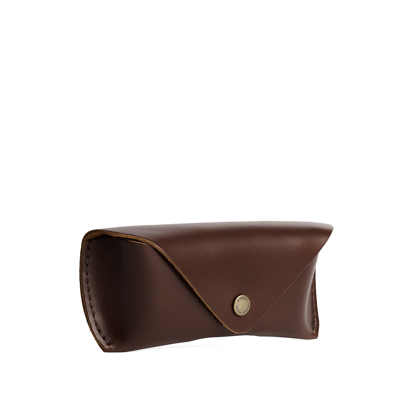 Chocolate Brown | Leather sunglasses case with snap closure