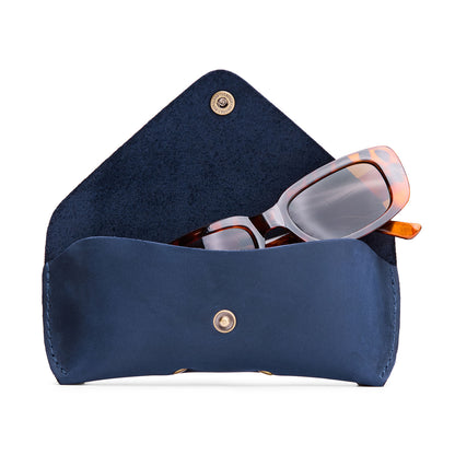 Deep Water | Leather sunglasses case with snap closure