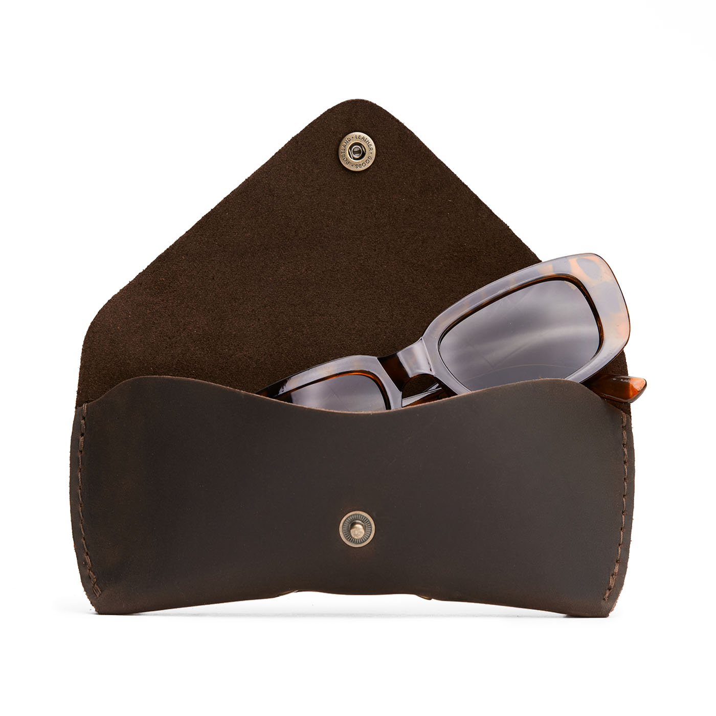 Moose | Leather sunglasses case with snap closure