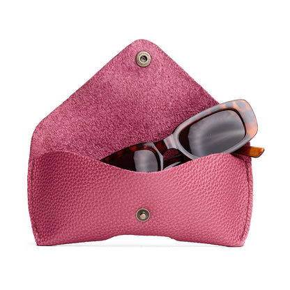 Wild Rose | Leather sunglasses case with snap closure