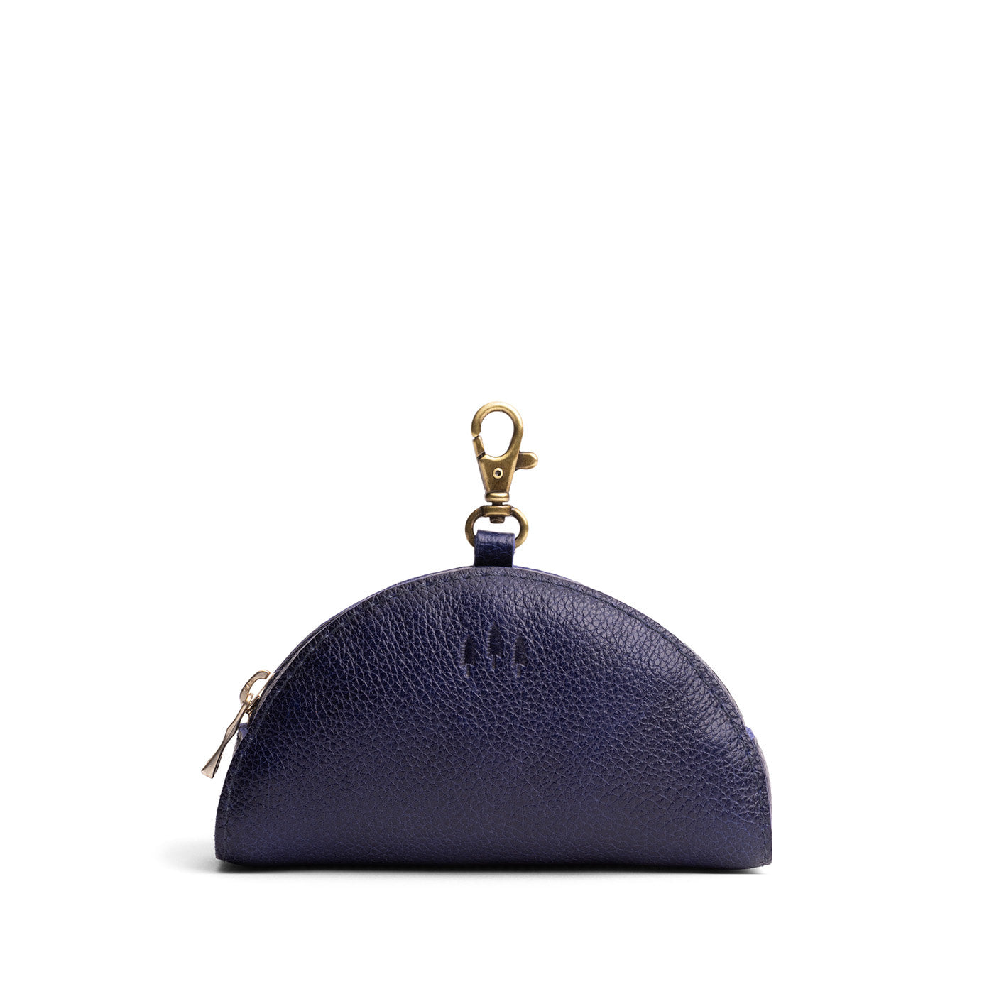 Cobalt | Small half-moon shaped keychain pouch with zipper closure