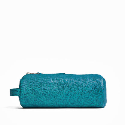 Aquarius | Cylindrical leather pouch with zipper and handle