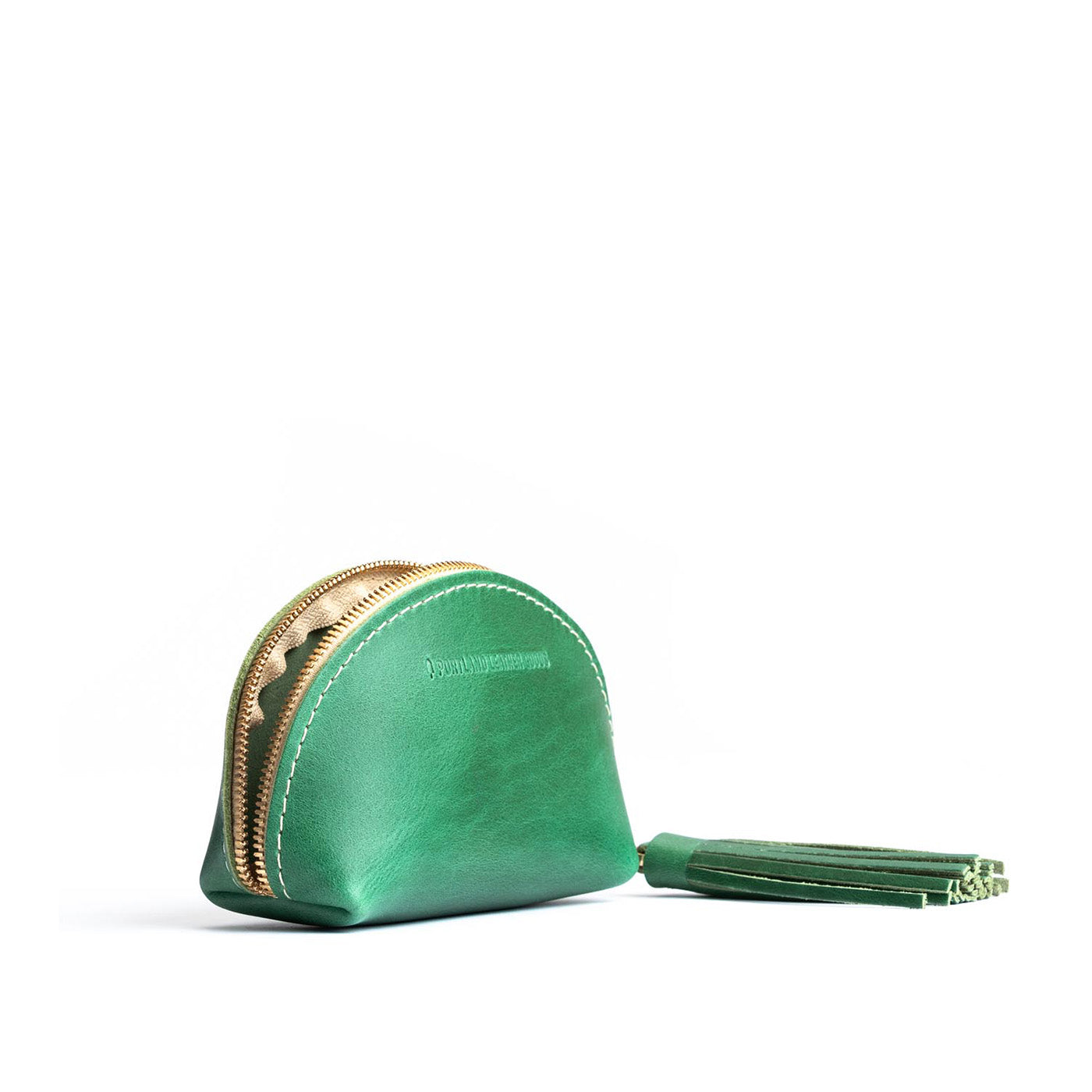 Cowboy Mint | Small leather zippered pouch with tassel