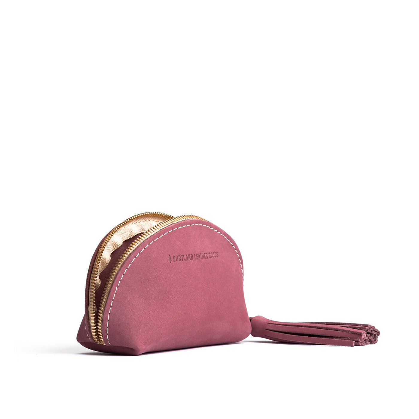 Foxglove | Small leather zippered pouch with tassel