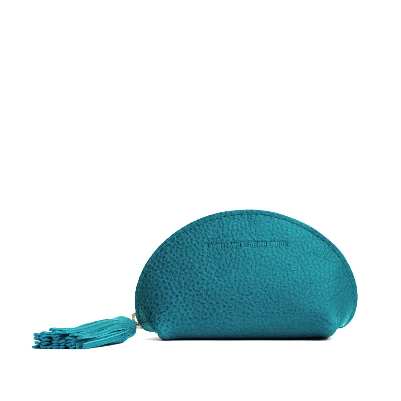 Aquarius | Small leather zippered pouch with tassel