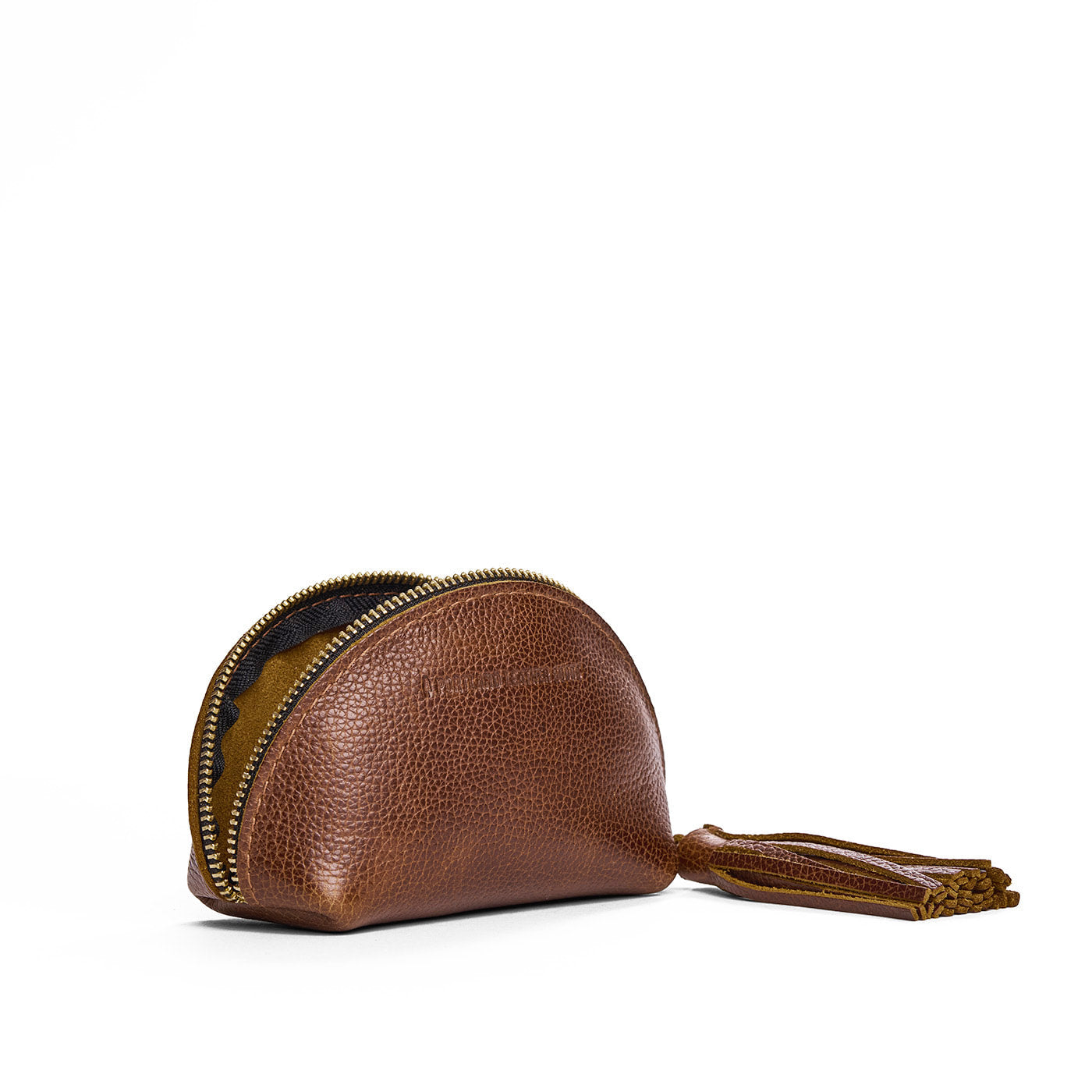 Asheville | Small leather zippered pouch with tassel