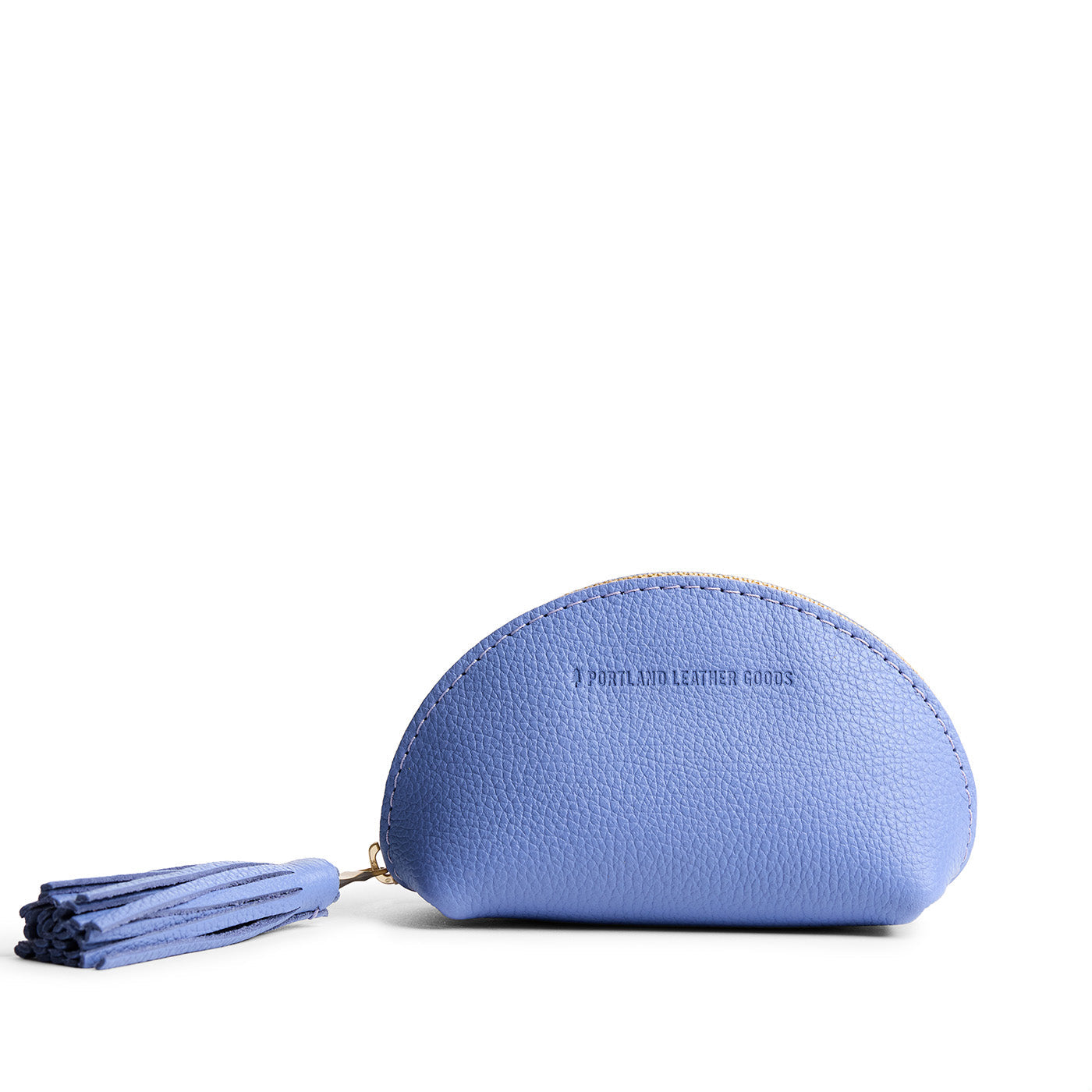 Aster | Small leather zippered pouch with tassel
