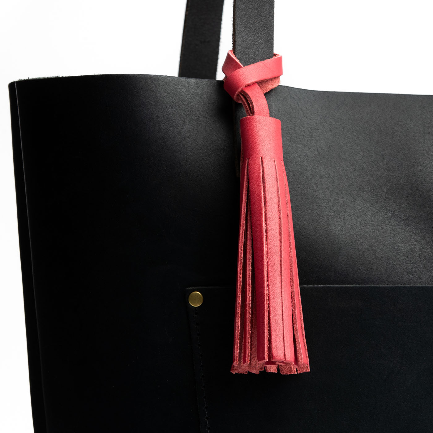 All Color: Tulip | Fringed leather tassel with leather loop