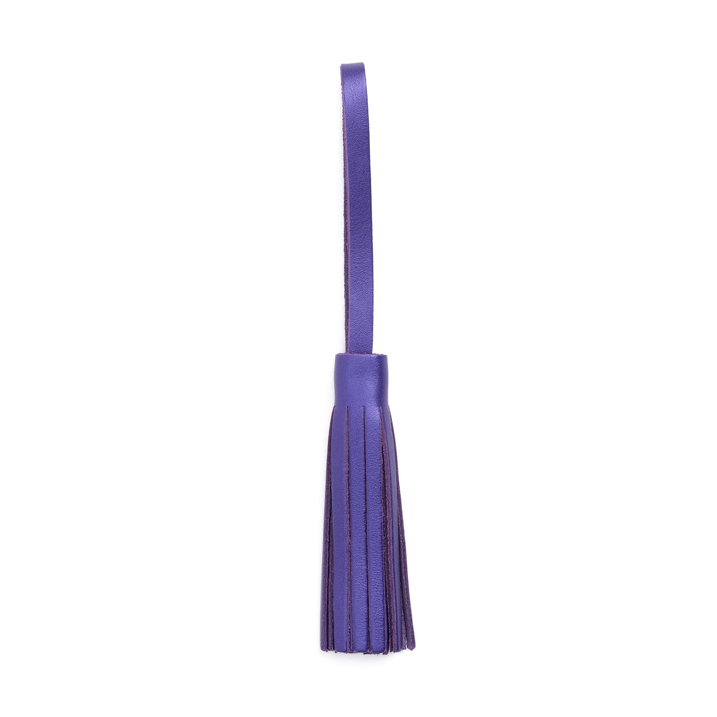 Amethyst | Fringed leather tassel with leather loop