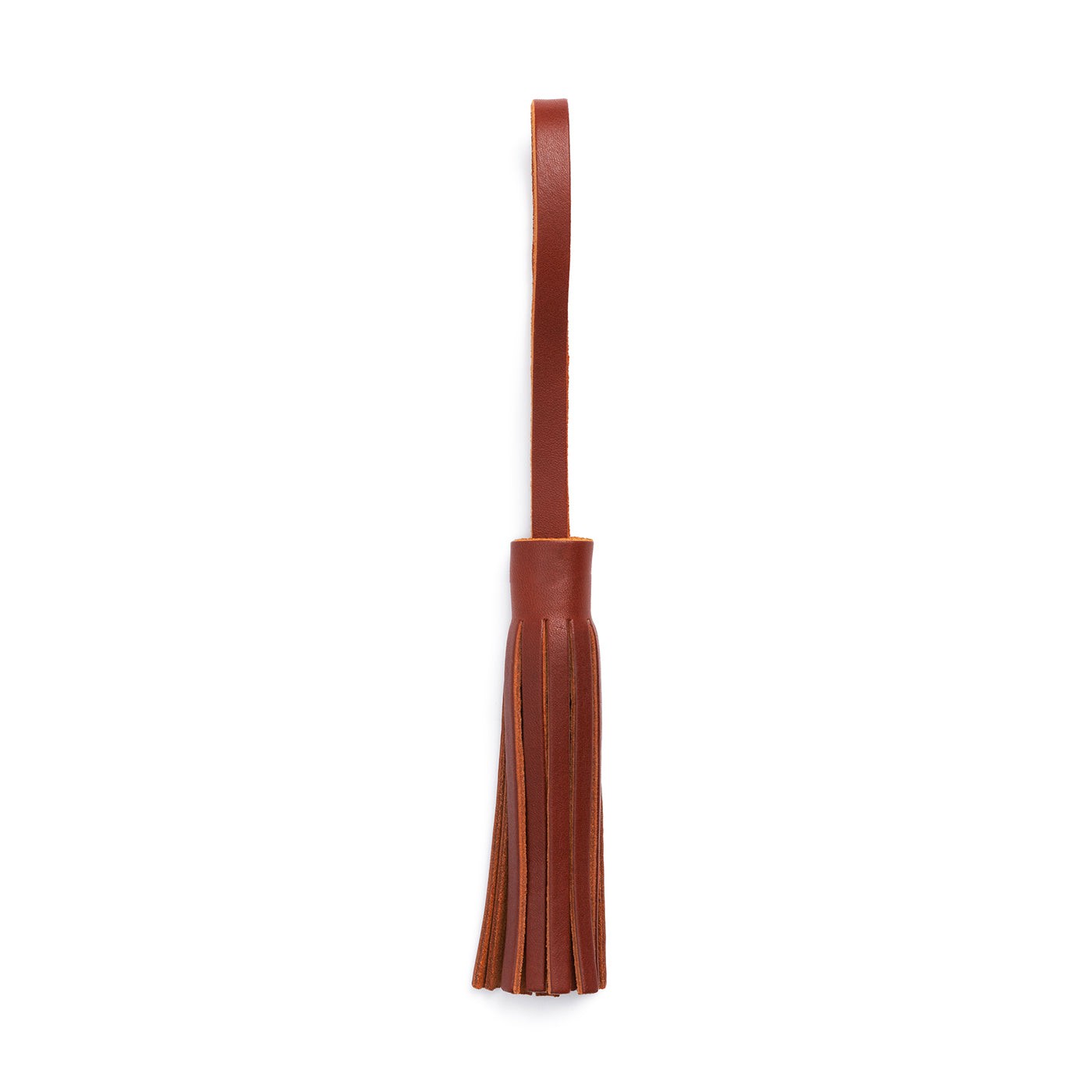 Chestnut*Large| Fringed leather tassel with leather loop