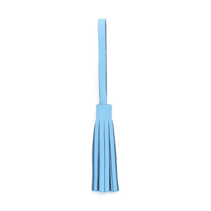 Glacial Blue*Large | Fringed leather tassel with leather loop