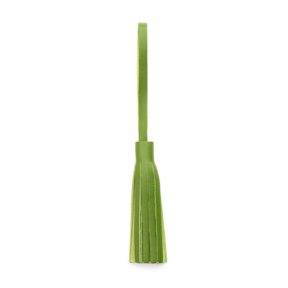 Green Apple*Large | Fringed leather tassel with leather loop
