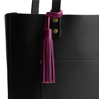 Lollipop*Large | Fringed leather tassel with leather loop