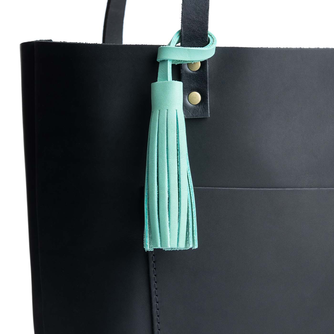 Mint*Large | Fringed leather tassel with leather loop